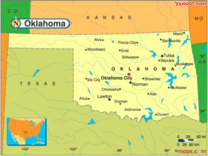 Karte vom US-Bundesstaat Oklahoma